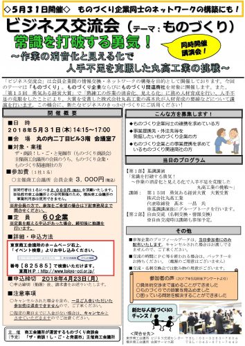 ビジネス交流会 テーマ ものづくり 横浜商工会議所 東京商工会議所 スタートアップポートヨコハマ