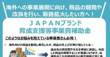 【締切8/1】海外展開やそれを見据えた全国展開のための取組を支援【JAPANブランド育成支援等事業費補助金】