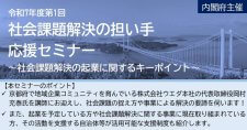 【7/7】社会課題解決の担い手応援セミナー 第1回「社会課題解決の起業に関するキーポイント」（オンライン）