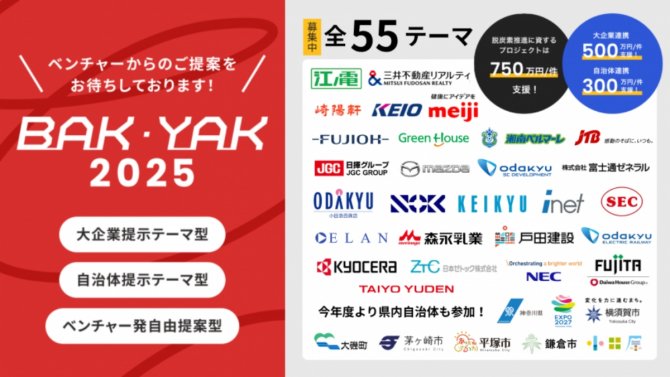 【締切7/14, 8/4】ベンチャーからのオープンイノベーション提案の募集BAK, YAK